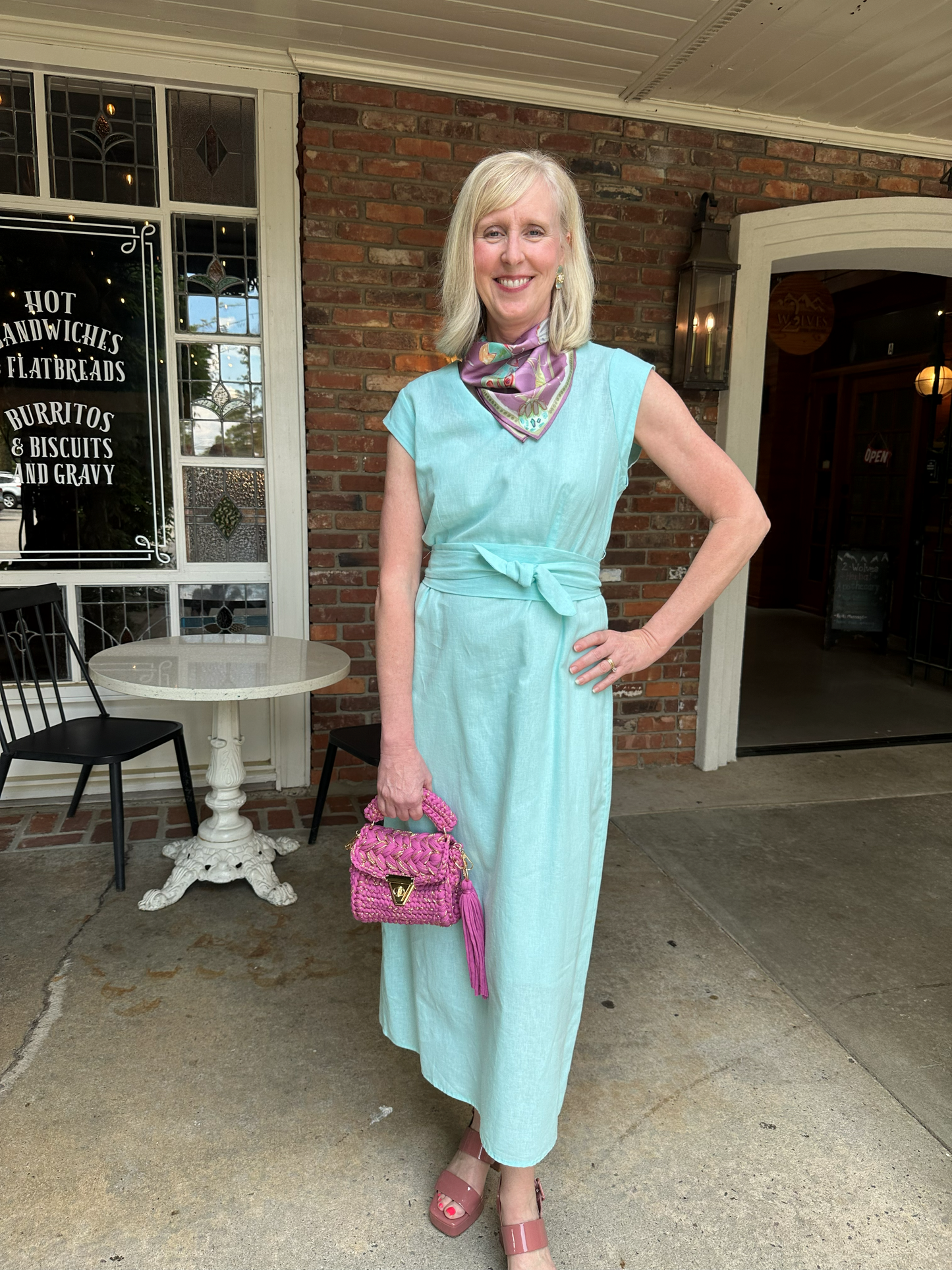 Aqua Linen Dress