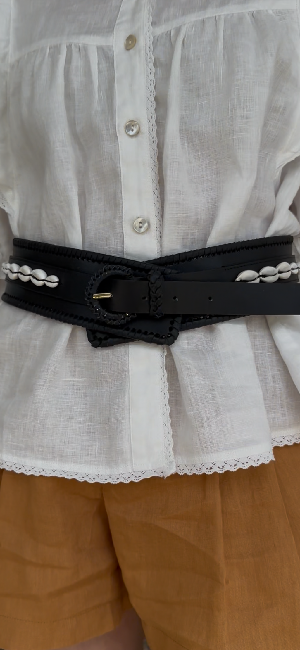 Praia Leather Belt | Black