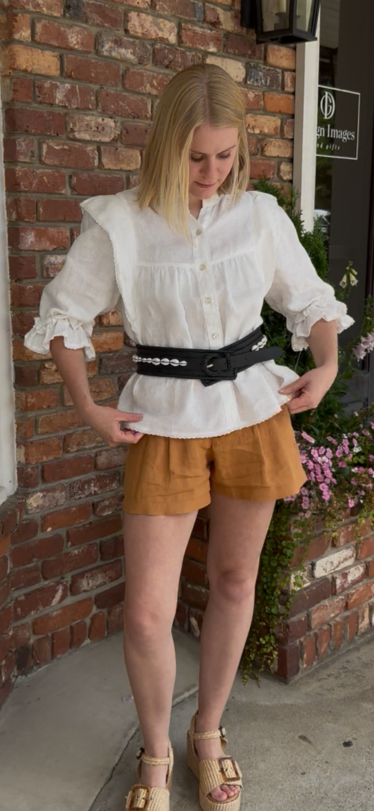 Praia Leather Belt | Black