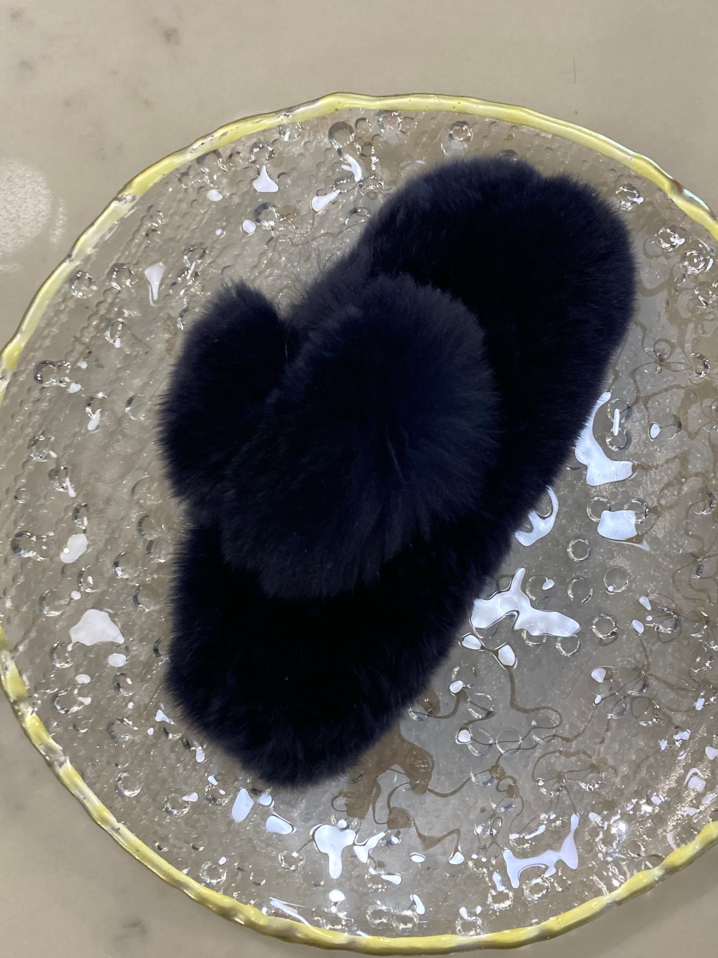 Fur Hair Clip | Navy