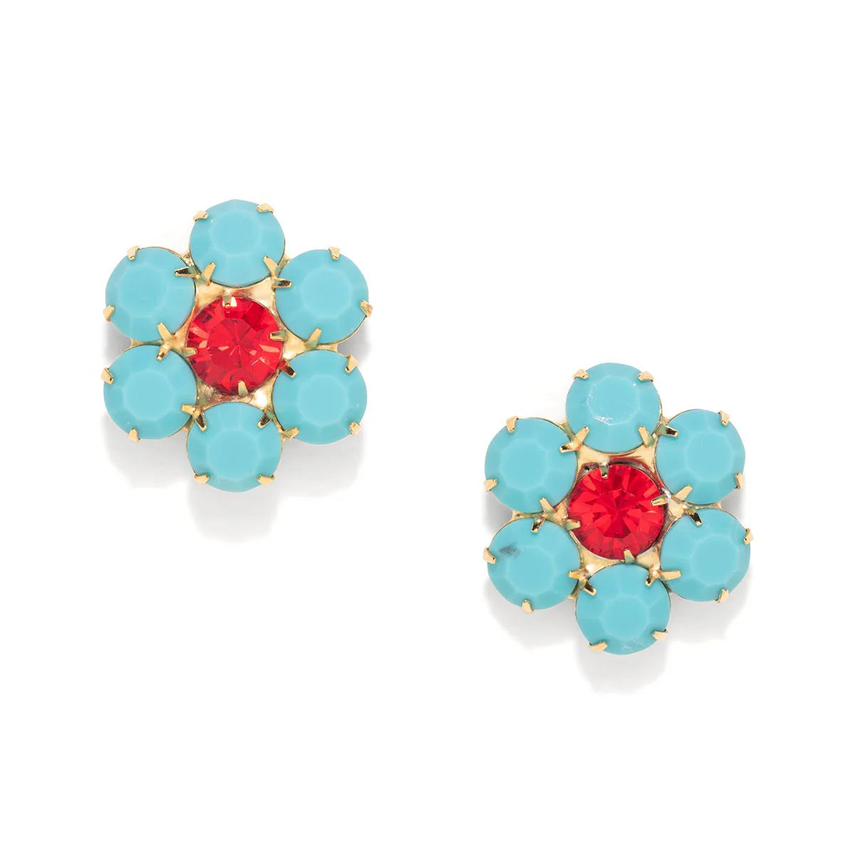 Floral Gem Stud | Turq