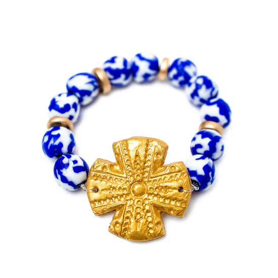 Rachel Cross Bracelet | Cobalt