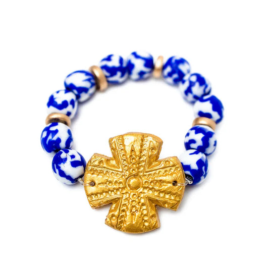 Rachel Cross Bracelet | Cobalt