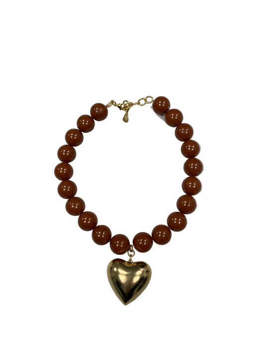 Heart Necklace | Brown
