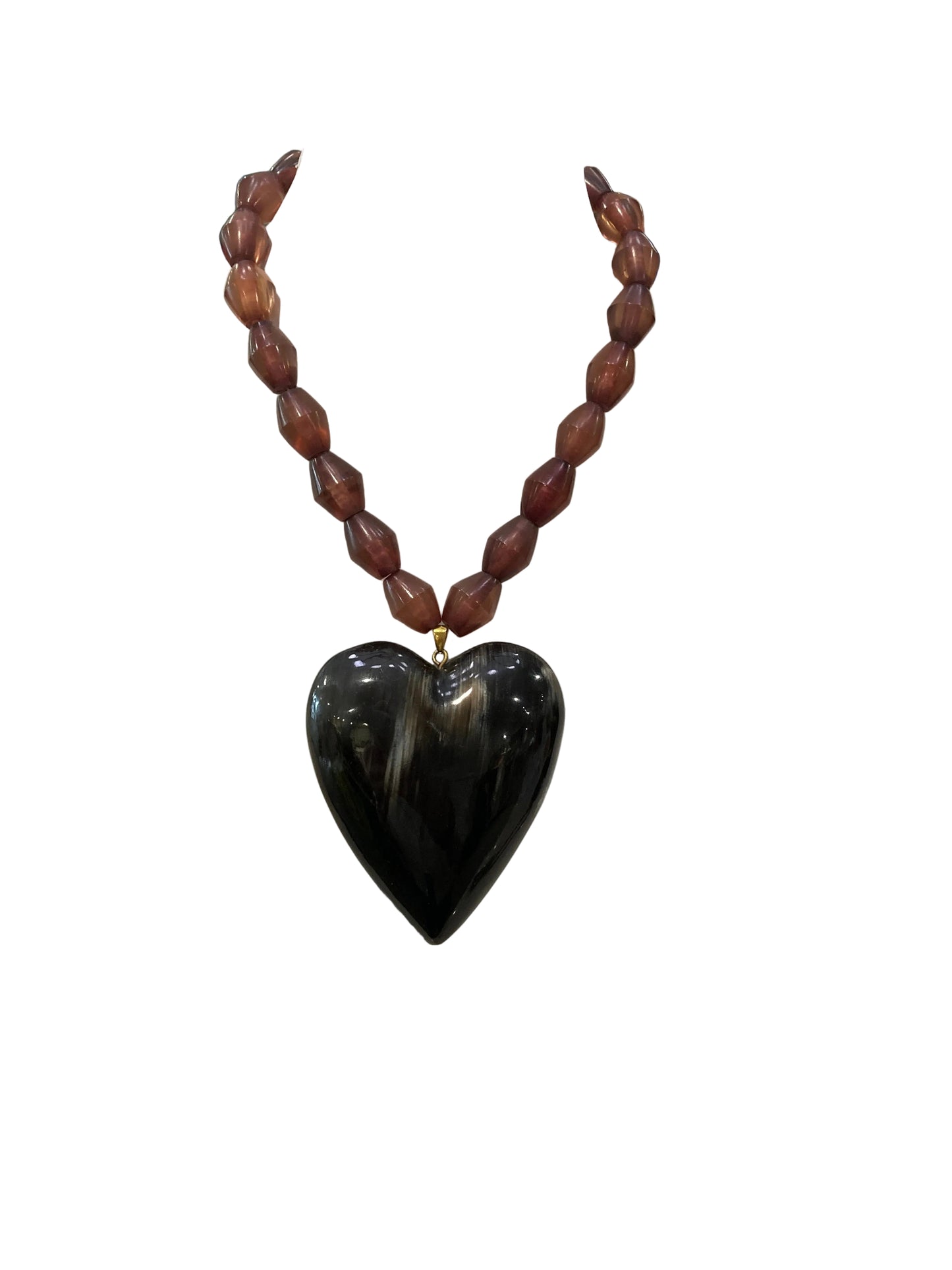 Puffy Heart Necklace | Rust