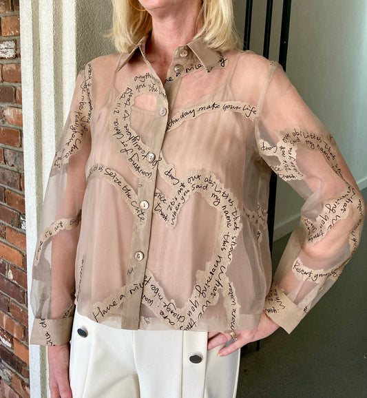 Sheer Word Blouse