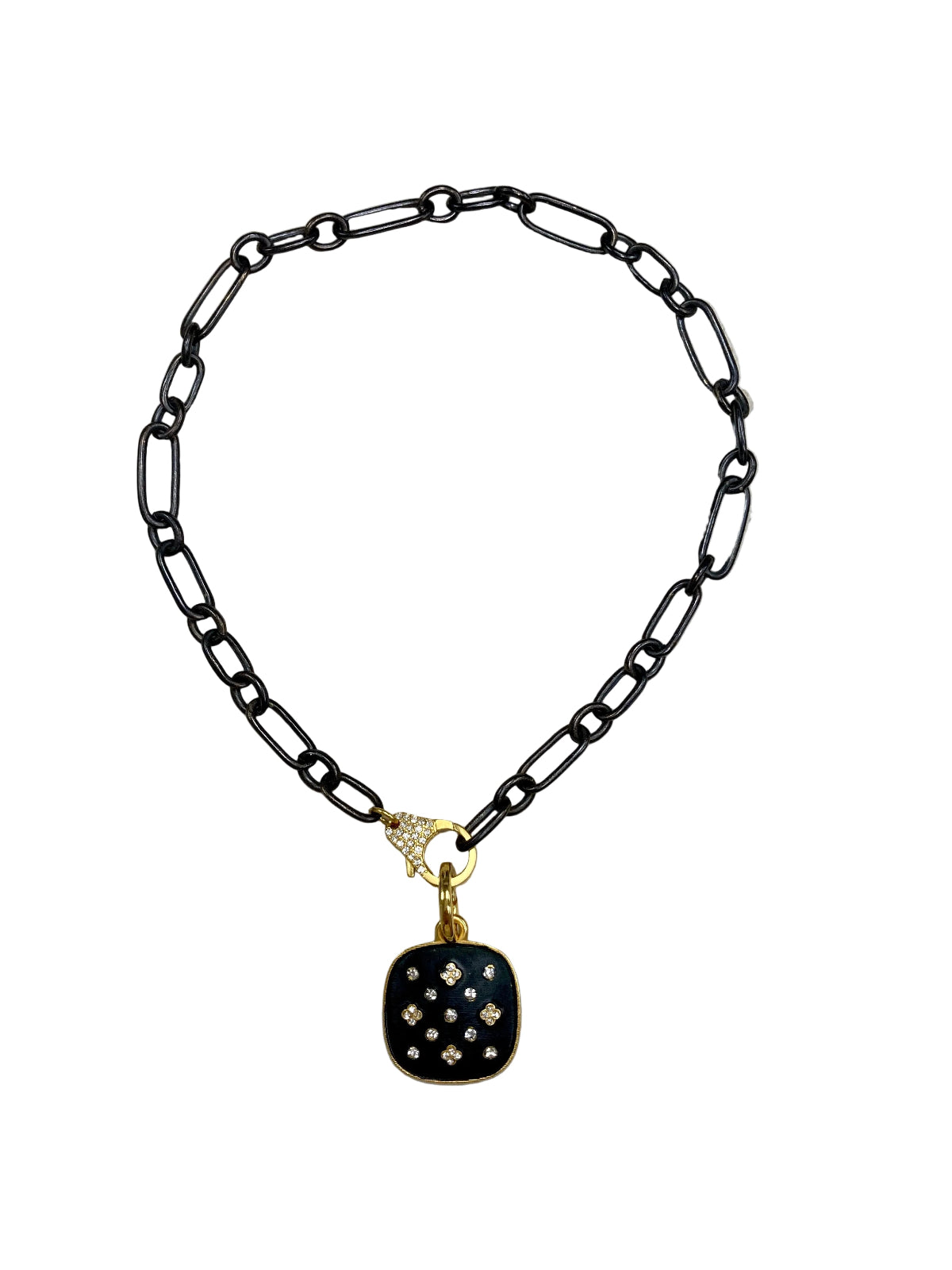 Black Paperclip Chain & Pendant