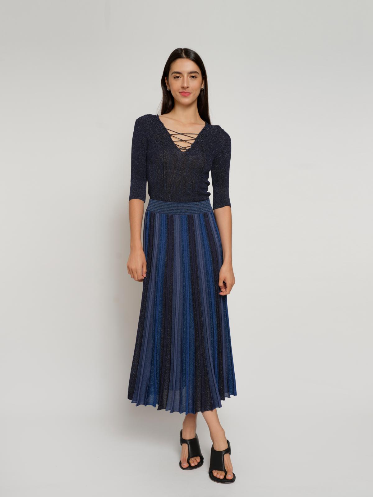 Gala Pleated Skirt | Dk Blues
