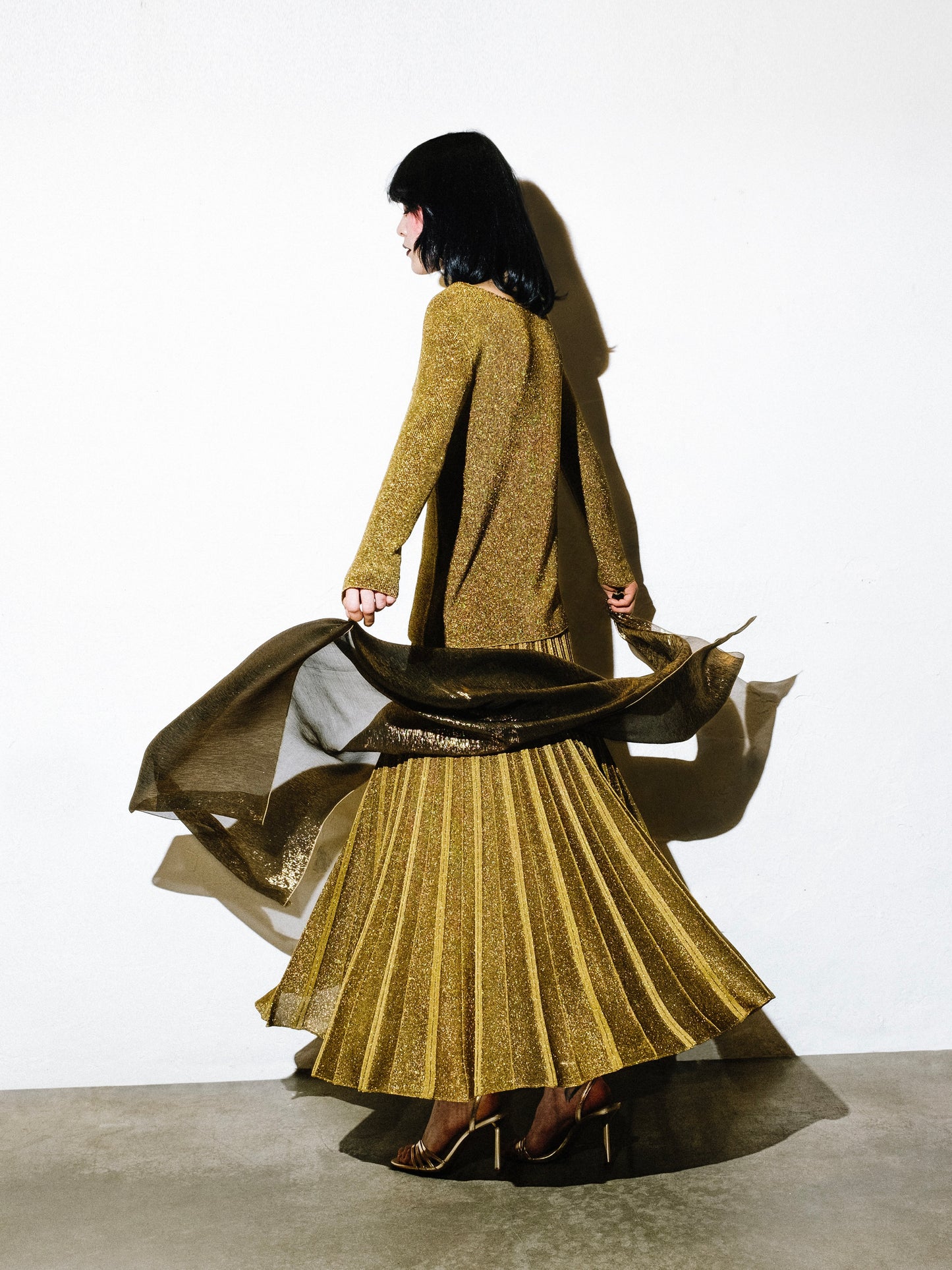 Gala Pleated Skirt | Chine