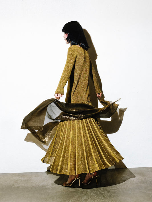 Gala Pleated Skirt | Chine