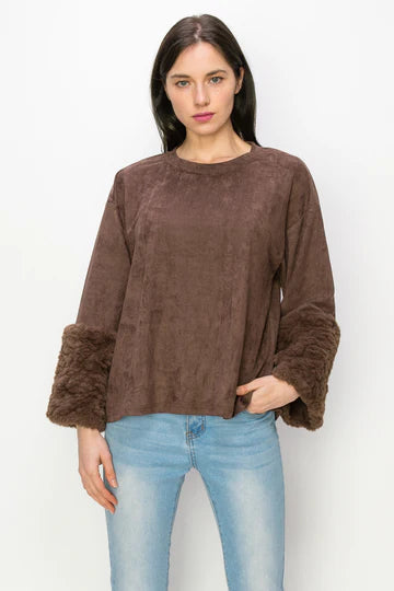 Ally Suede Top | Umber