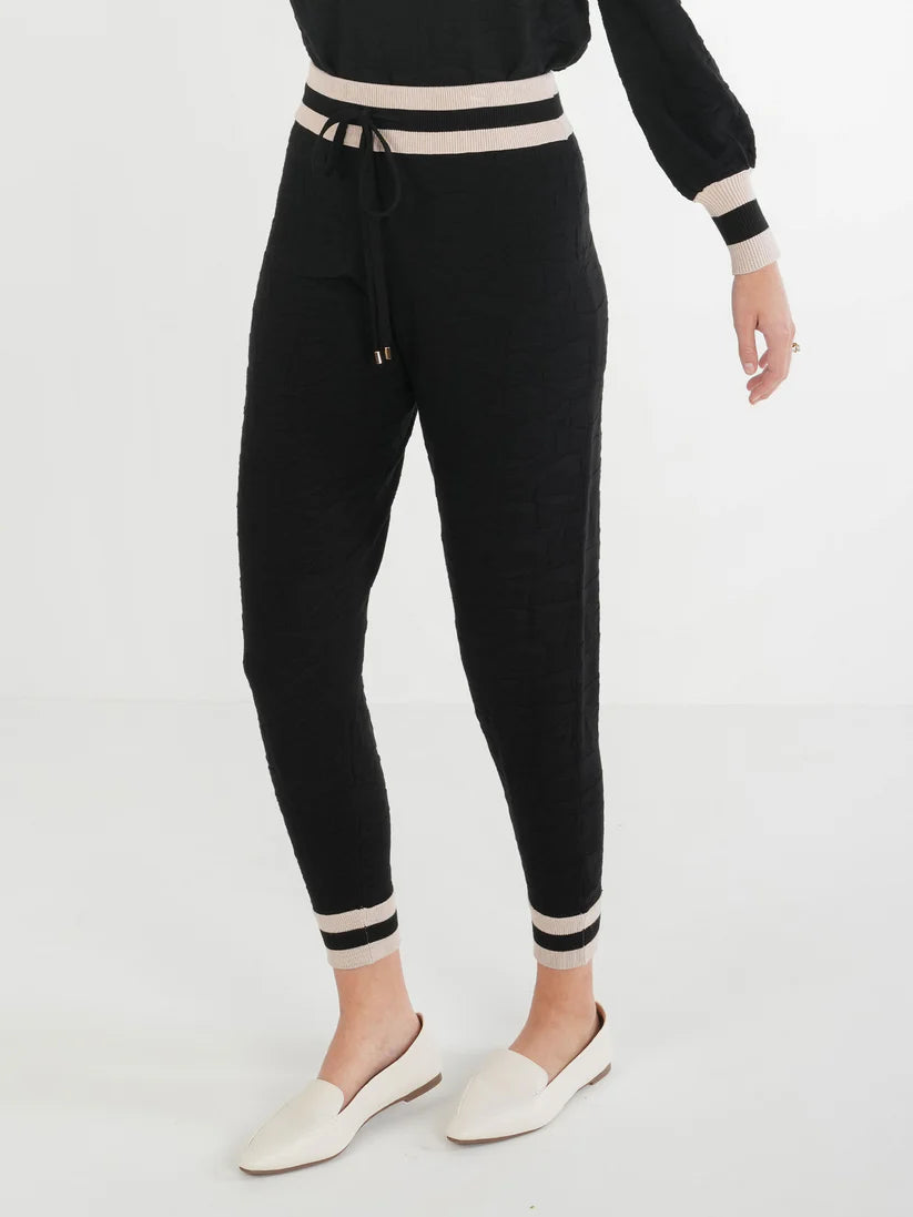 Downtown Jogger | Black Knit Cheetah