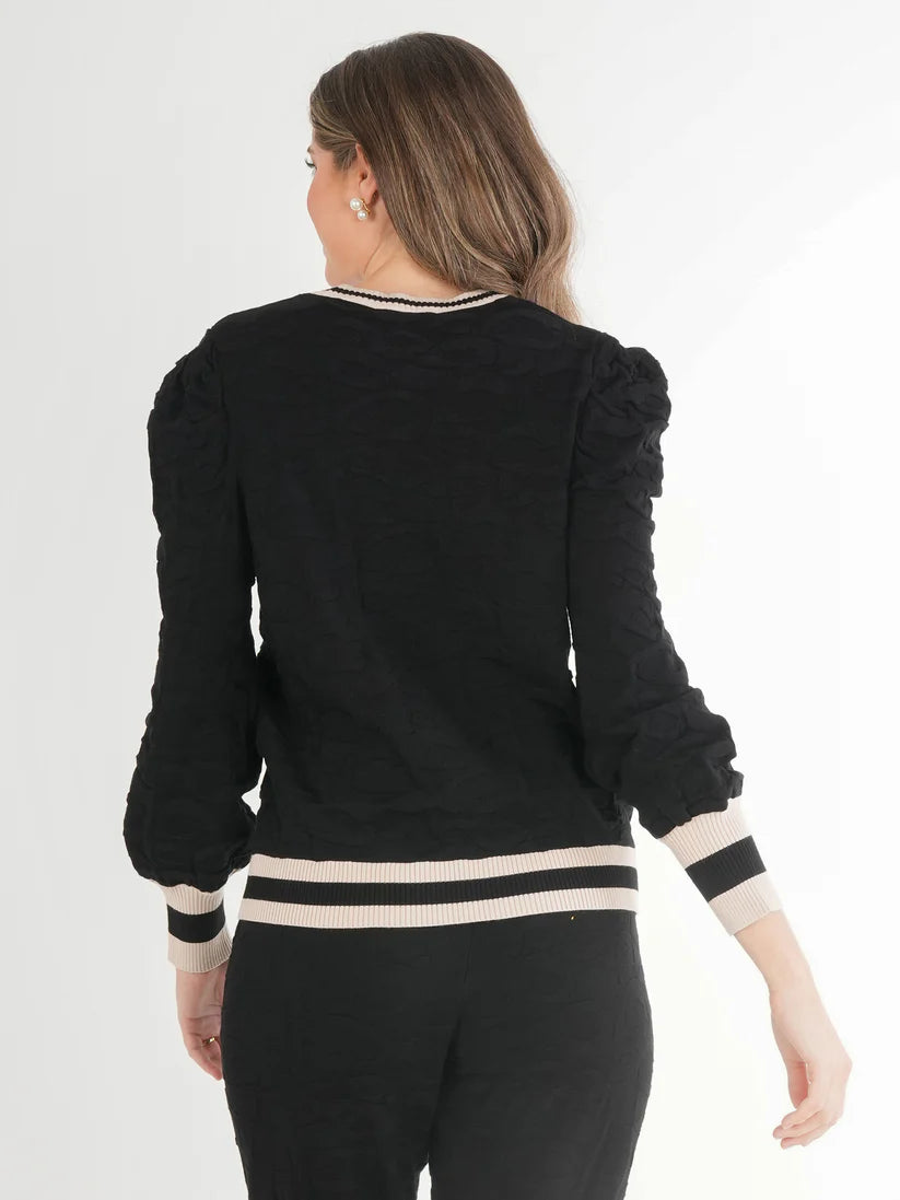 Julia Sweater | Black Knit Cheetah