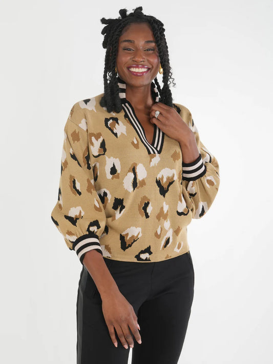 Lolli Sweater | Cocoa Brushed Cheetah