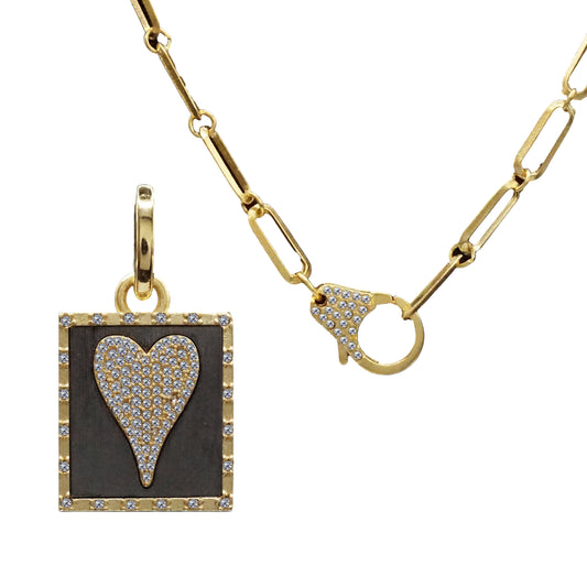 Heart Charm Paperclip Necklace