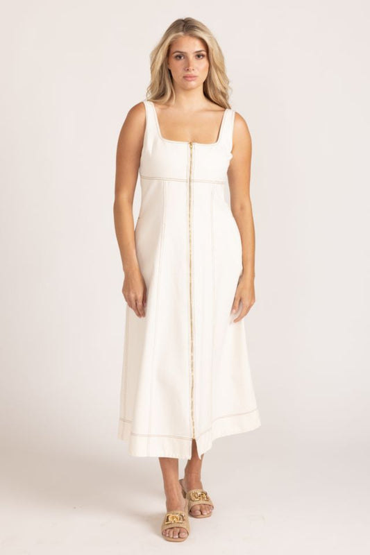 Virginia Dress | Ivory Denim