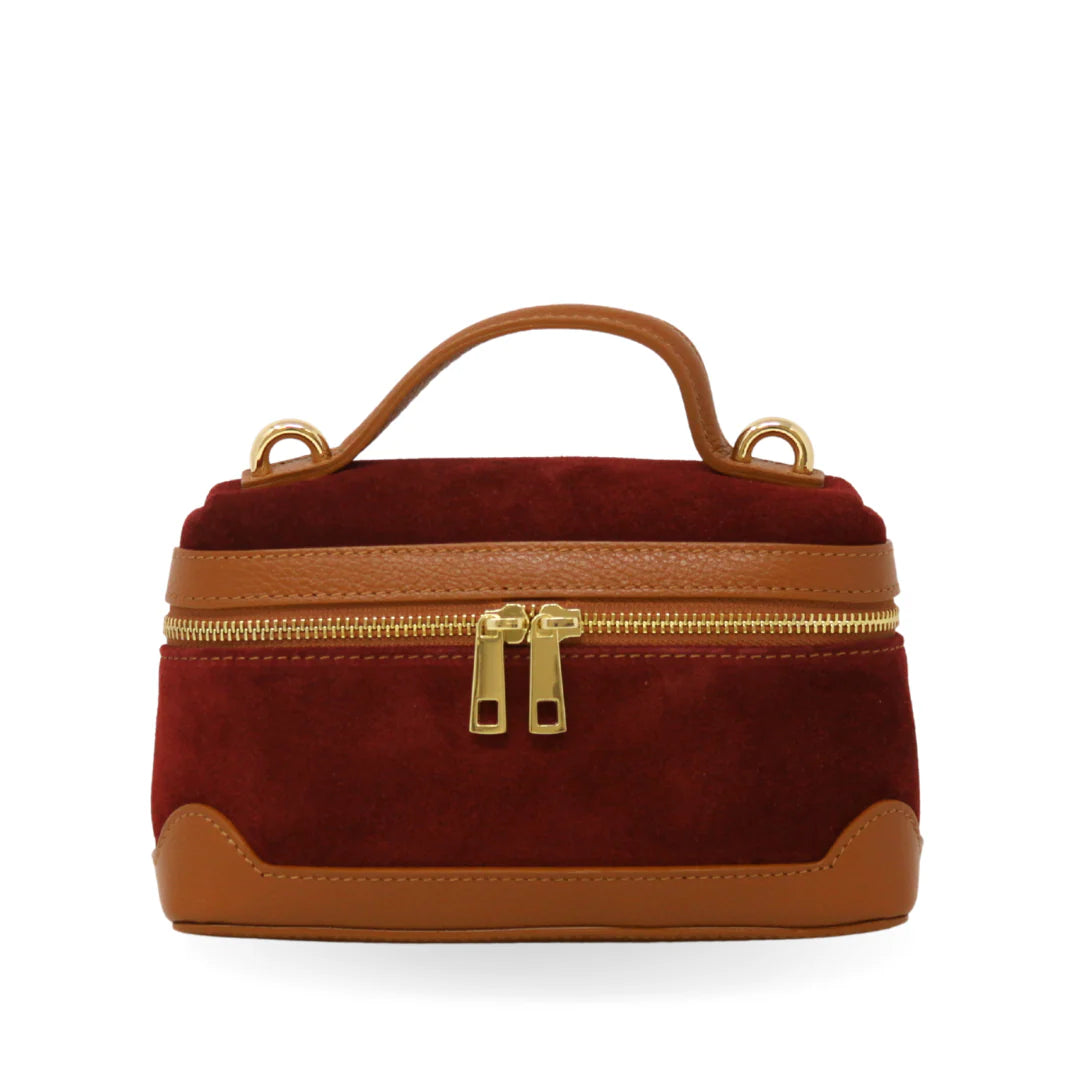 Bucket Crossbody | Burg/Camel