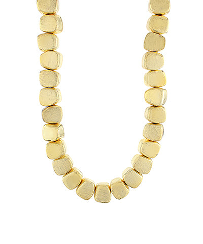 Textured Square Necklace | Gold