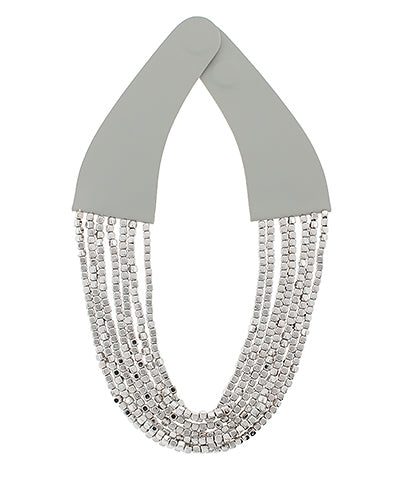 Cube Beads Necklace | Rodium