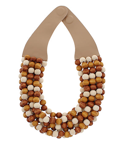 Woodball Beaded Necklace | Lt. Multi
