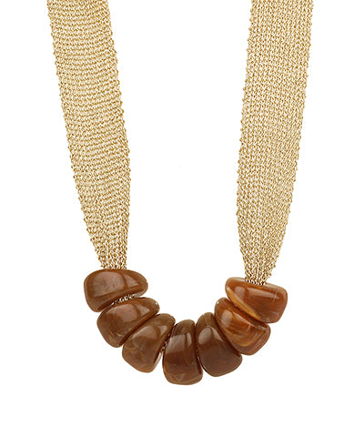 Bead Mesh Necklace | Brn