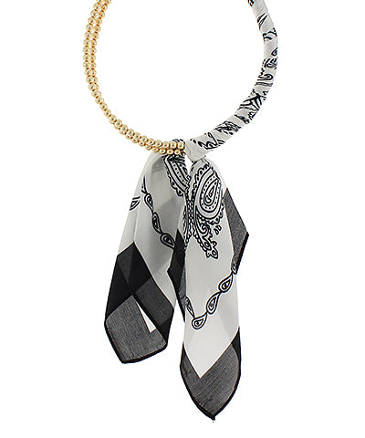 Scarf Wrapped Collar | Blk/Wht
