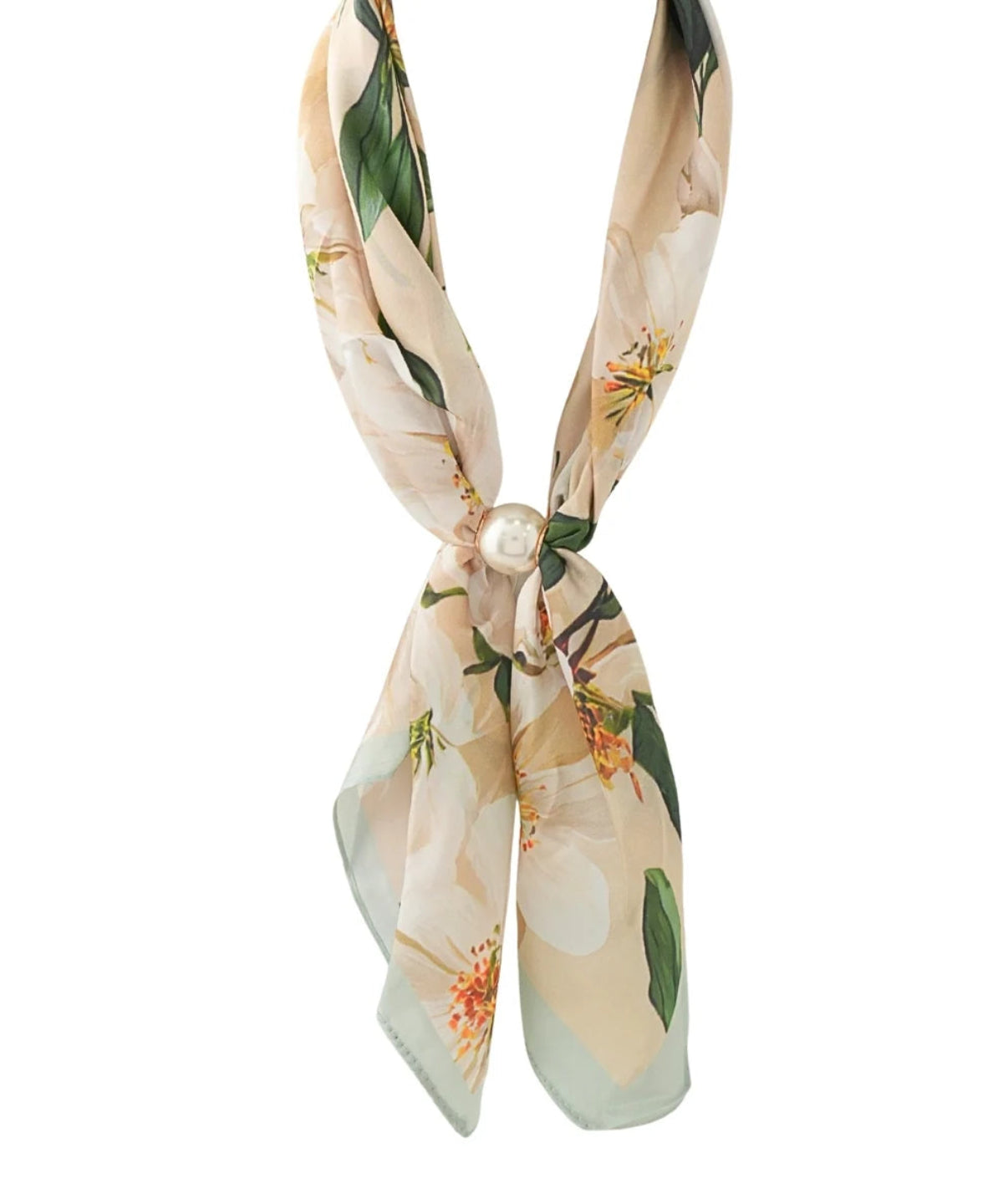 Floral Scarf Necklace | Green