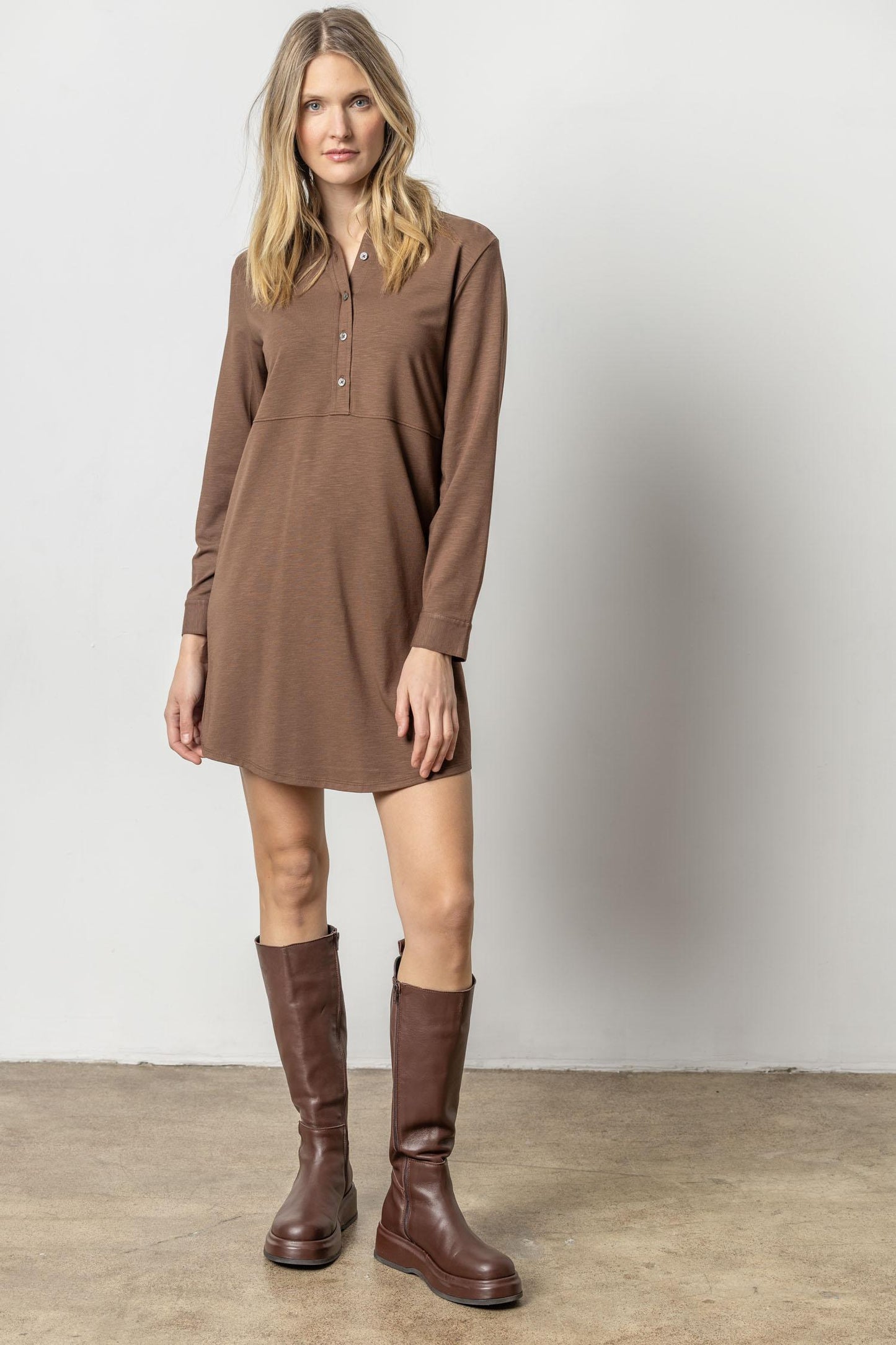 Long Sleeve Shirt Dress | Java