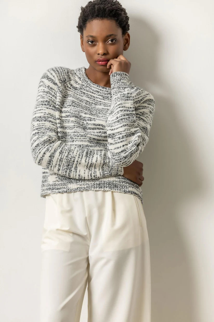 Ribbed Neck Raglan Sweater