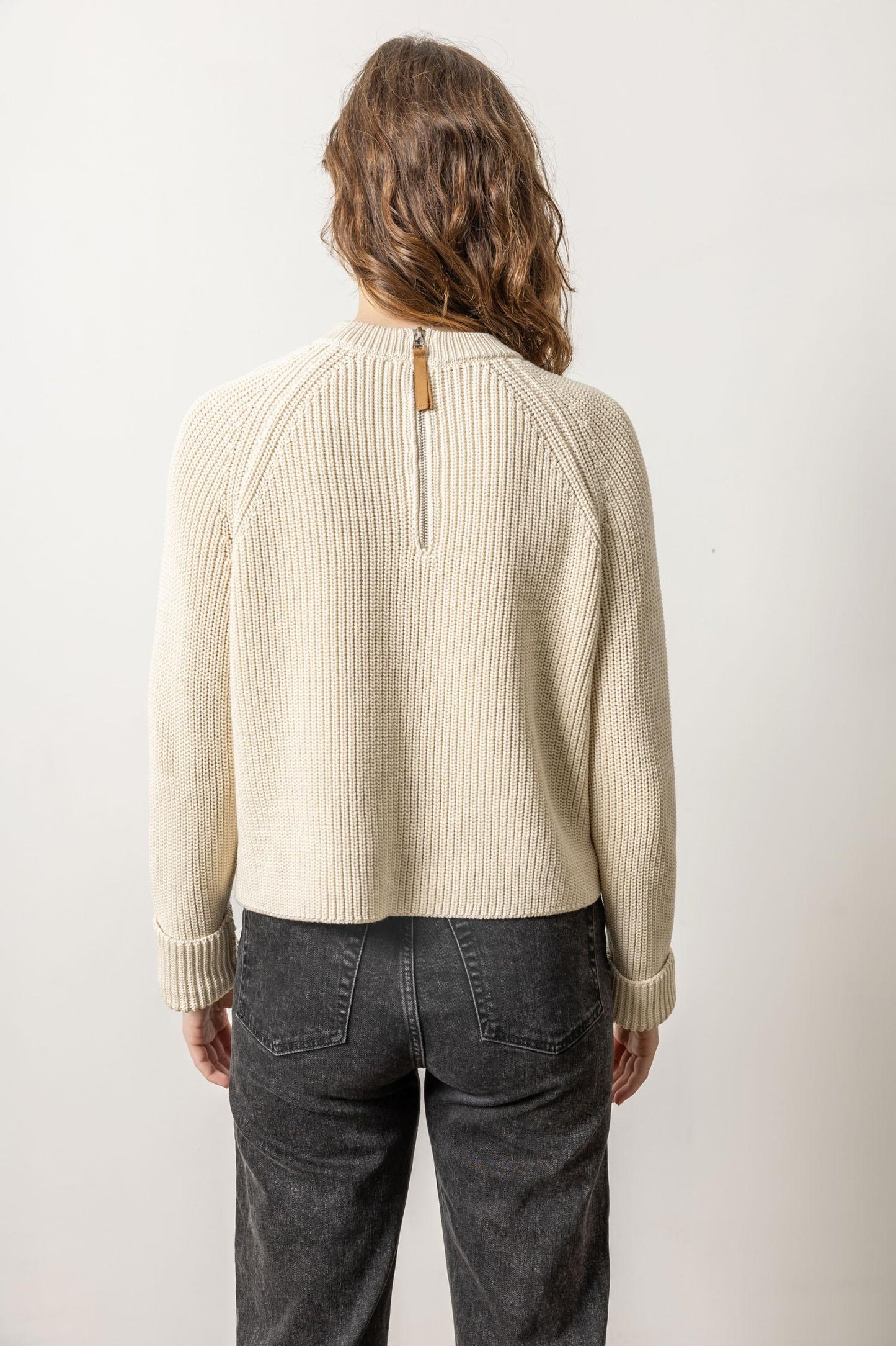 Zip Back Sweater | Stone