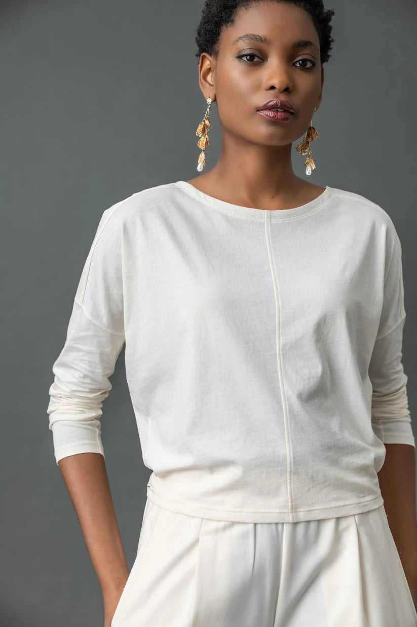 Drop Shoulder Boatneck Top