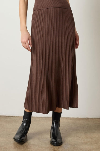 Straight Rib Skirt | Mink