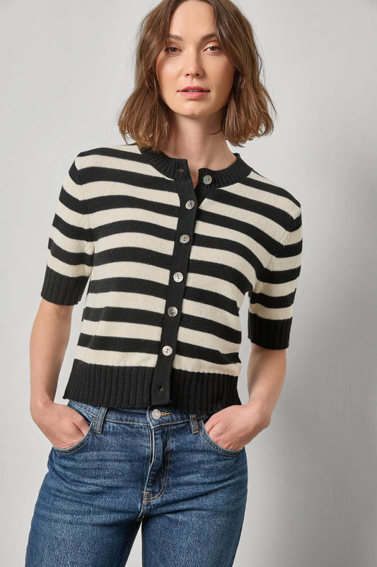 Stripe Button Cardigan