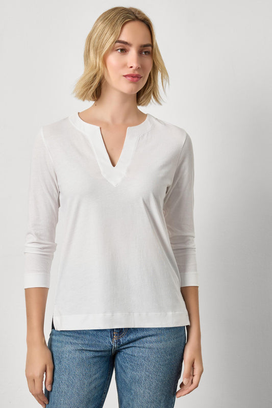 Side Slit Top | White