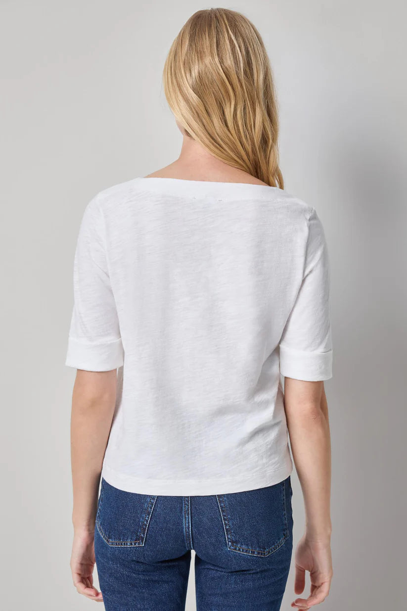 Cuffed Sleeve Boatneck