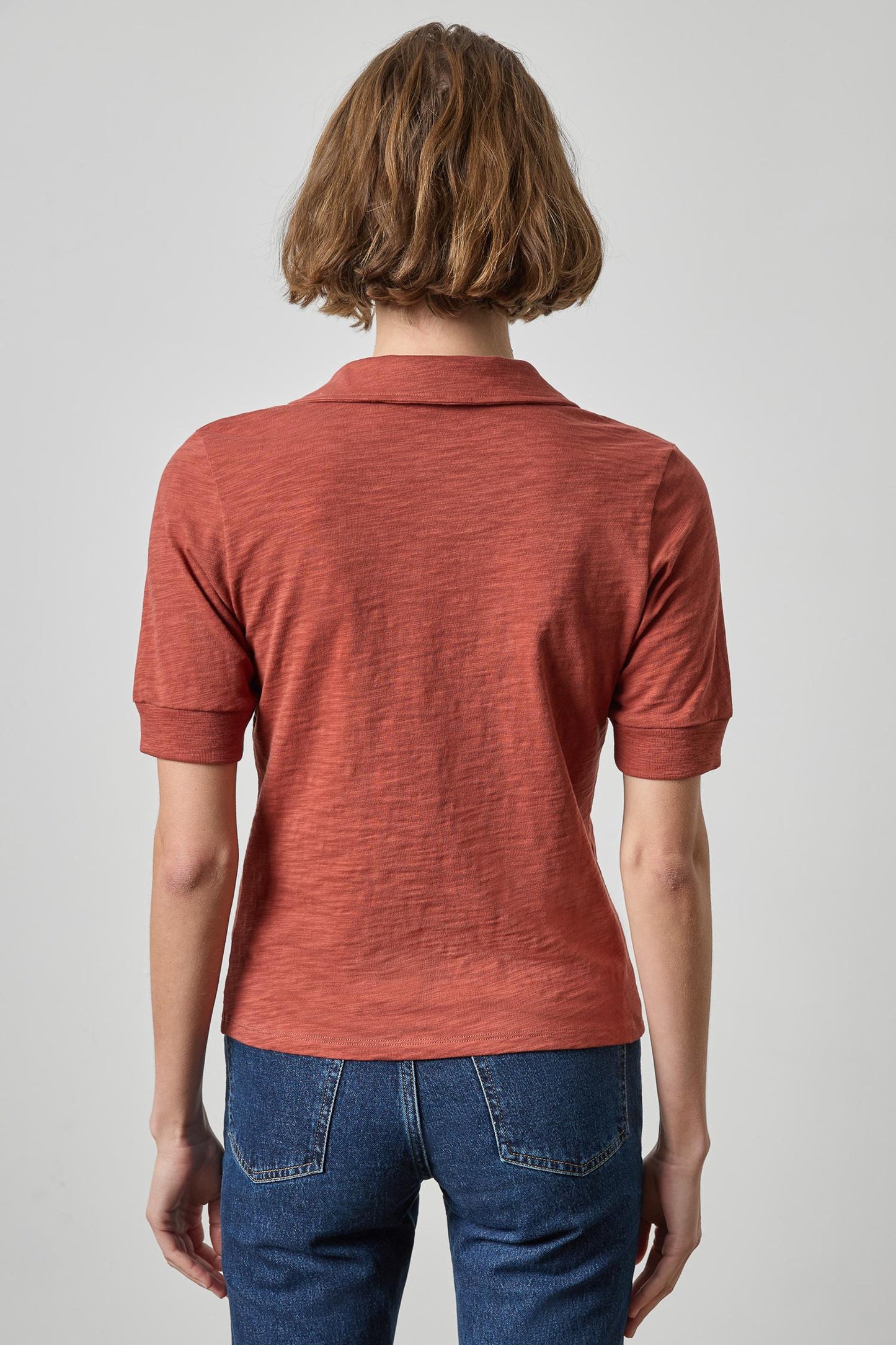 Collared Split Neck Top