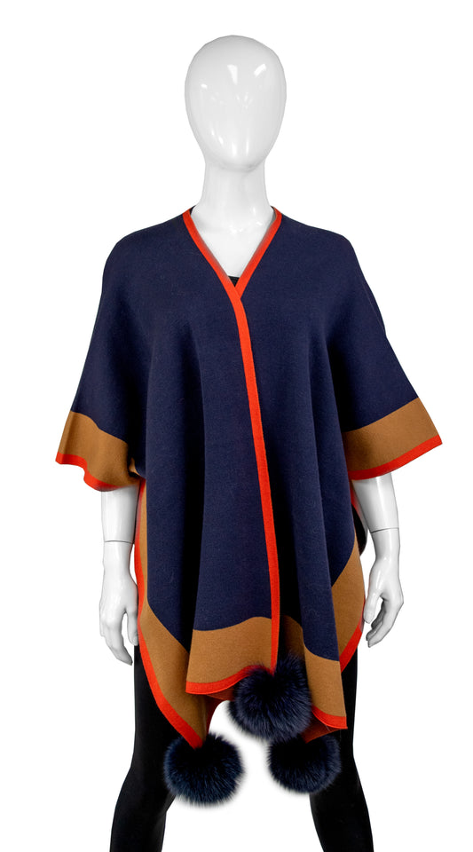 3 Tone Cape | Navy