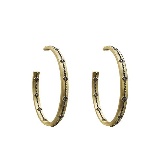 Gold/Blk Oval Hoop