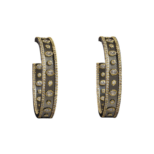 Round Stone Hoops