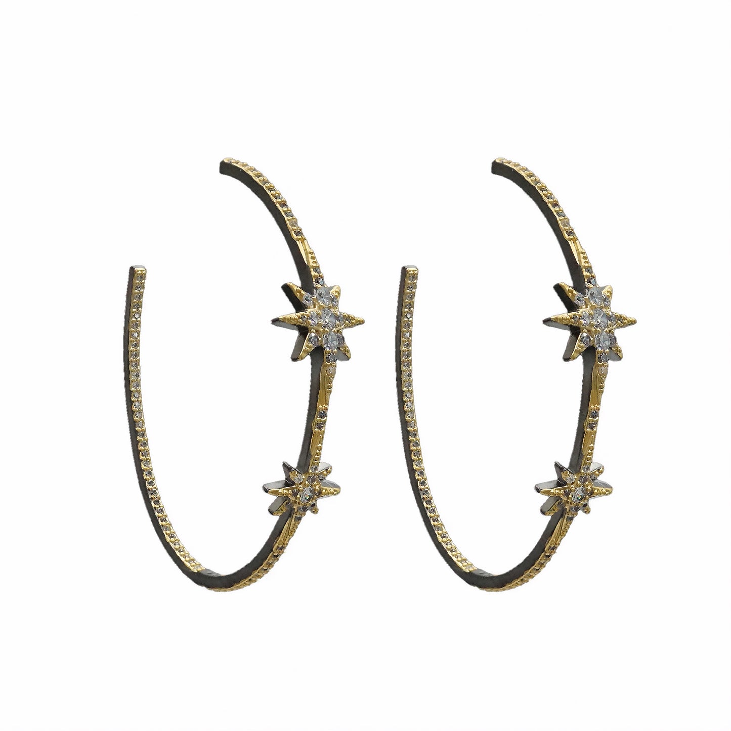 Pave Star Hoops