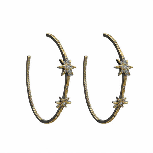 Pave Star Hoops