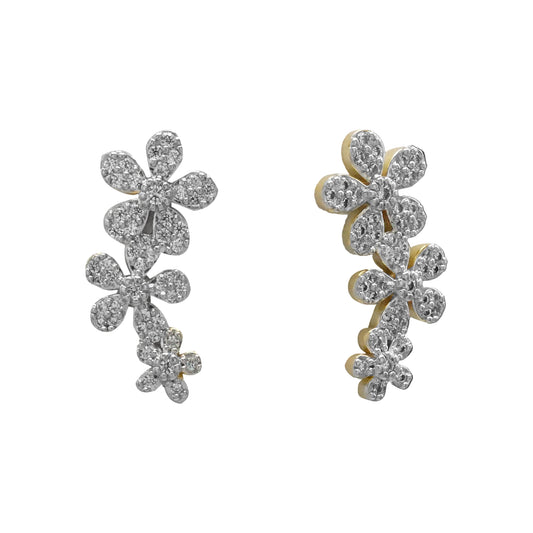 Pave Flowers Earrings