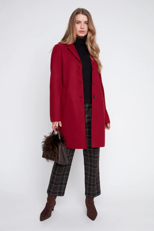 Brushed Knit Long Coat