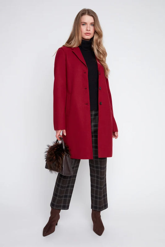 Brushed Knit Long Coat