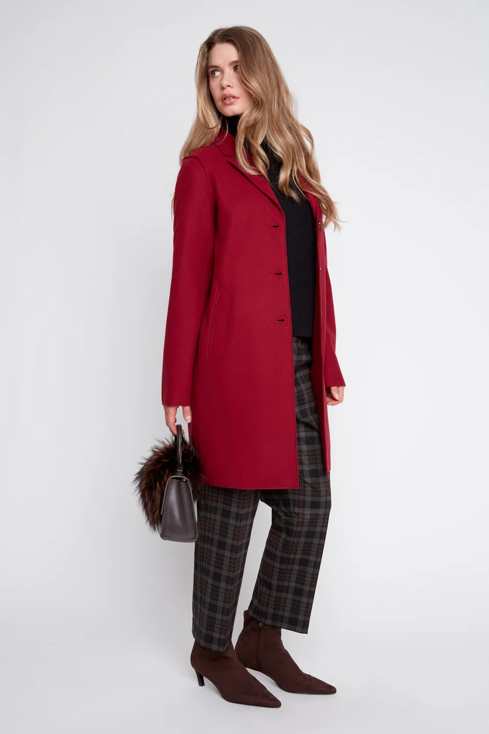 Brushed Knit Long Coat