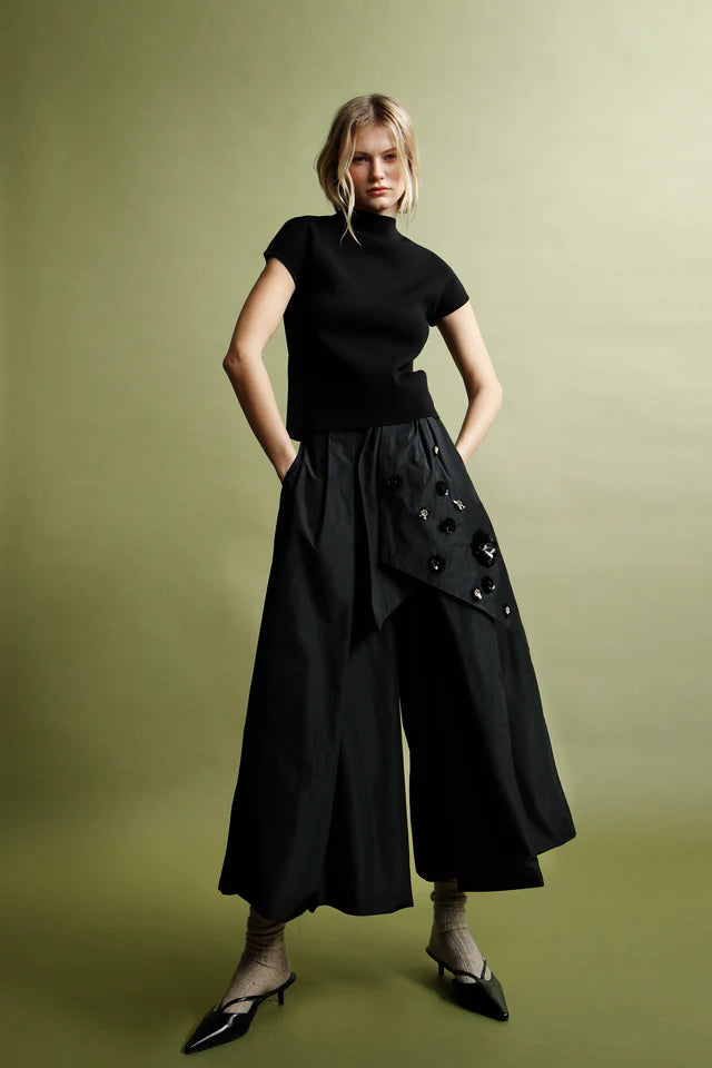 Wide Leg Culottes | Black