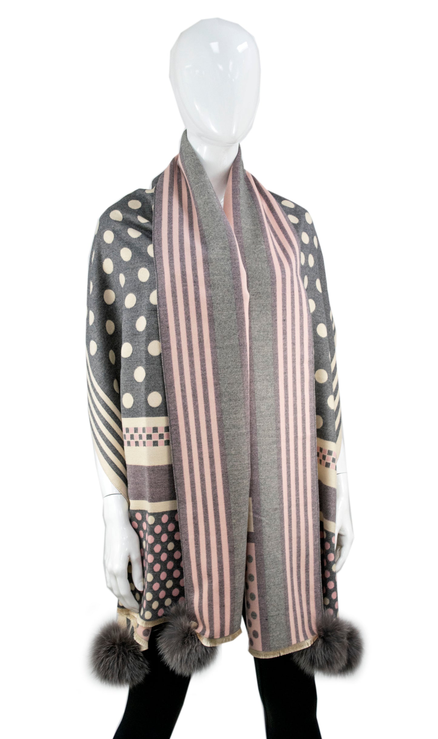 Woven Wide Polka Dot Scarf | Soft Pink