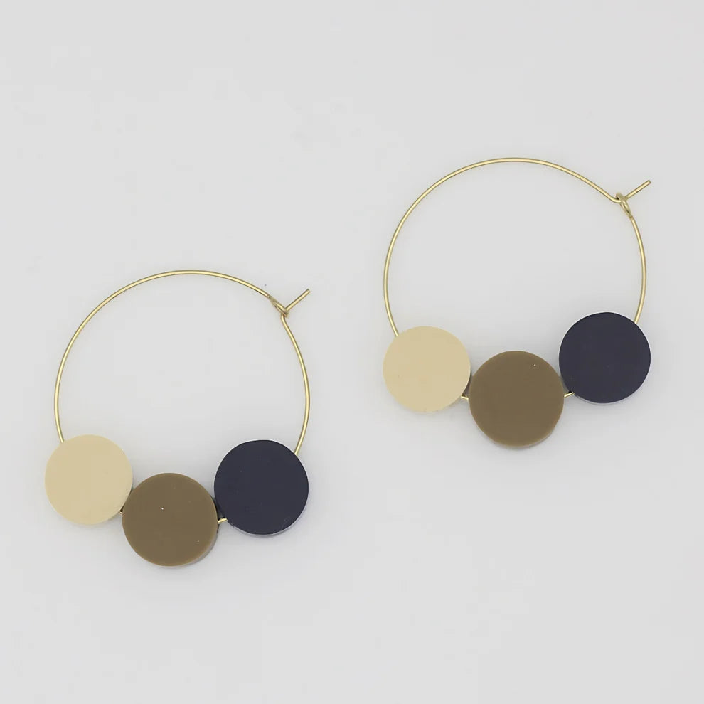 Dot Hoop Earring | Taupe