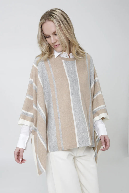 Cashmere Stripe Poncho