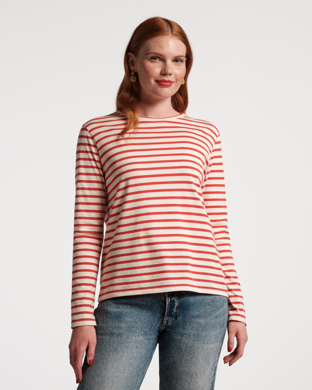 Long Sleeve Striped T | Red